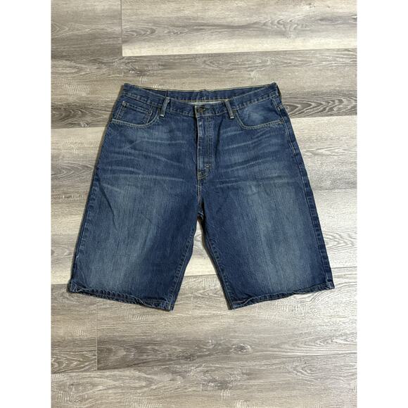 Levi’s 569 Navy Long Denim Jeans Shorts Jorts Y2K Skater Streetwear - Men’s 38 - Picture 3 of 8
